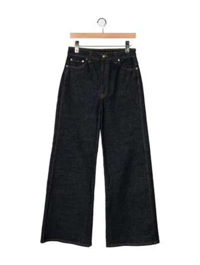 Pre-owned Khaite High-rise Wide Leg Jeans In Black