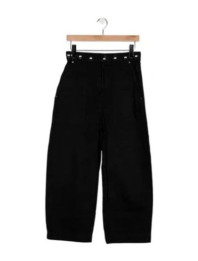 Pre-owned Khaite High-rise Wide Leg Jeans In Black