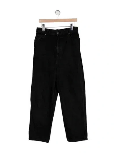 Pre-owned Khaite High-rise Wide Leg Jeans In Black