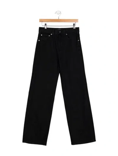 Pre-owned Khaite High-rise Wide Leg Jeans In Black