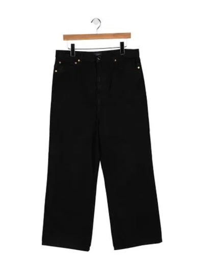 Pre-owned Khaite High-rise Wide Leg Jeans In Black