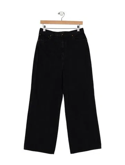 Pre-owned Khaite High-rise Wide Leg Jeans In Black