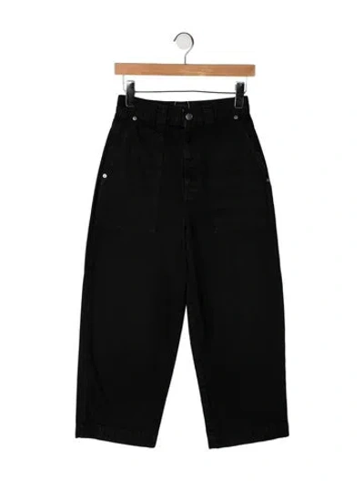 Pre-owned Khaite High-rise Wide Leg Jeans In Black
