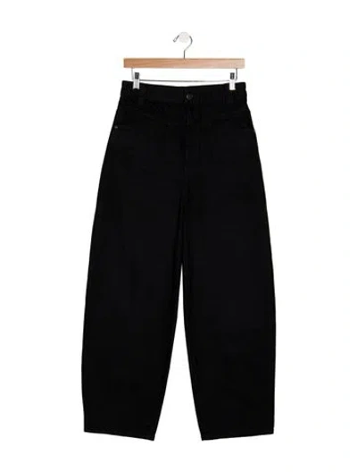 Pre-owned Khaite High-rise Wide Leg Jeans In Black