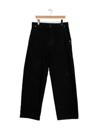 Pre-owned Khaite High-rise Wide Leg Jeans In Black