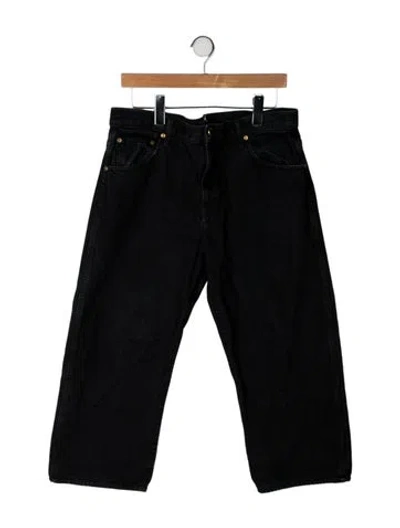 Pre-owned Khaite High-rise Wide Leg Jeans In Black
