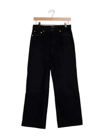 Pre-owned Khaite High-rise Wide Leg Jeans In Black