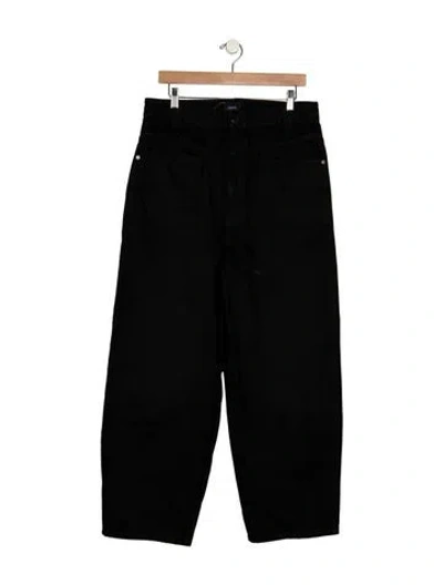 Pre-owned Khaite High-rise Wide Leg Jeans In Black