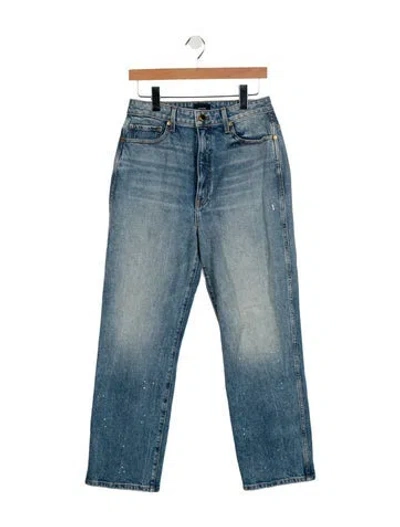 Pre-owned Khaite High-rise Wide Leg Jeans In Blue