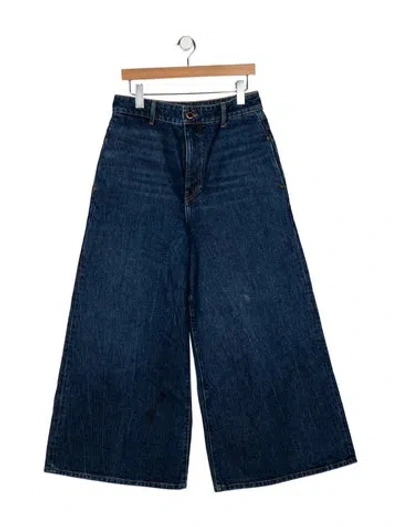 Pre-owned Khaite High-rise Wide Leg Jeans In Blue