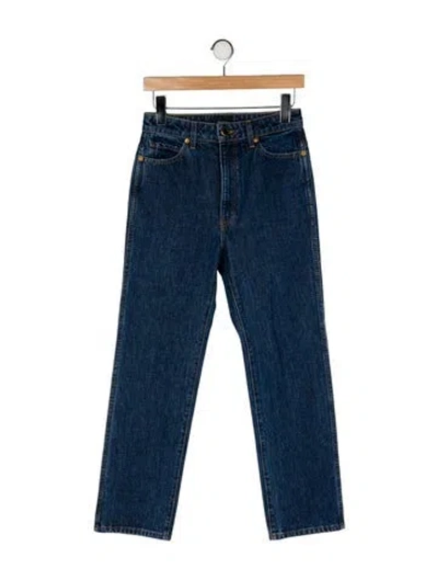 Pre-owned Khaite High-rise Wide Leg Jeans In Blue