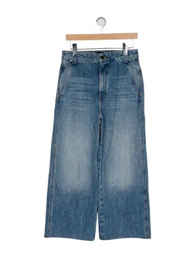 Pre-owned Khaite High-rise Wide Leg Jeans In Blue