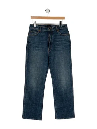 Pre-owned Khaite High-rise Wide Leg Jeans In Blue