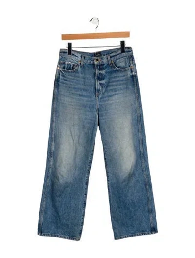 Pre-owned Khaite High-rise Wide Leg Jeans In Blue