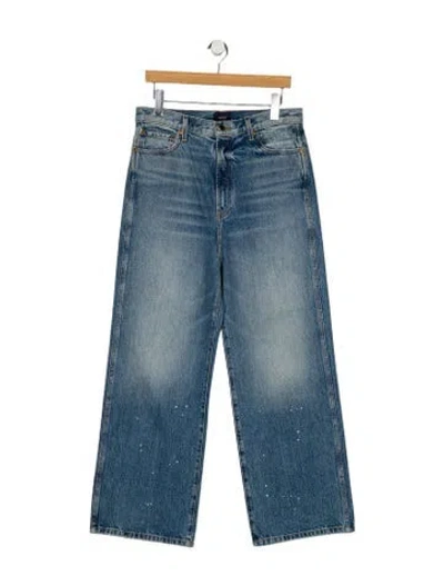 Pre-owned Khaite High-rise Wide Leg Jeans In Blue