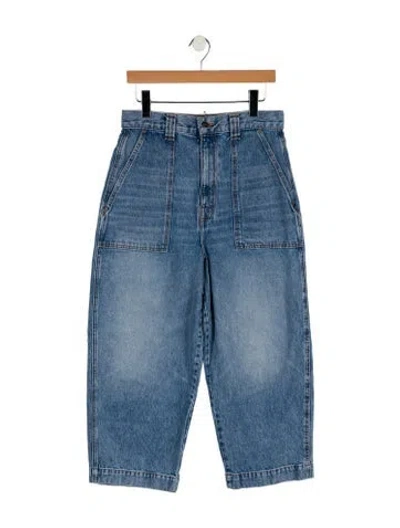 Pre-owned Khaite High-rise Wide Leg Jeans In Blue