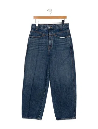 Pre-owned Khaite High-rise Wide Leg Jeans In Blue