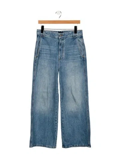 Pre-owned Khaite High-rise Wide Leg Jeans In Blue