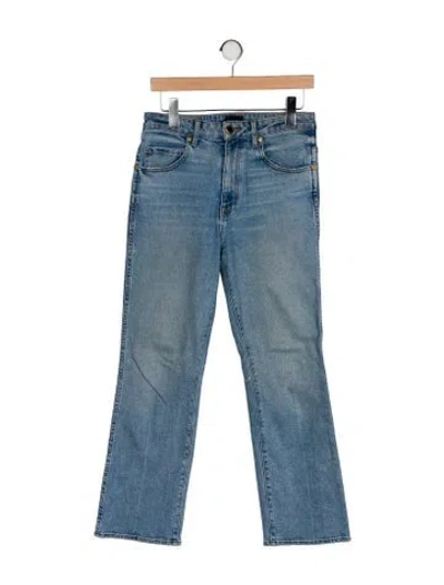 Pre-owned Khaite High-rise Wide Leg Jeans In Blue