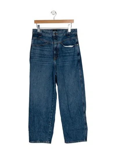 Pre-owned Khaite High-rise Wide Leg Jeans In Blue