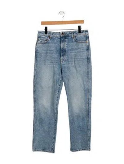 Pre-owned Khaite High-rise Wide Leg Jeans In Blue