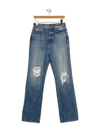 Pre-owned Khaite High-rise Wide Leg Jeans In Blue