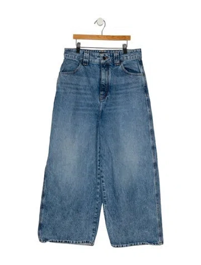 Pre-owned Khaite High-rise Wide Leg Jeans In Blue
