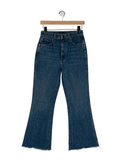 Pre-owned Khaite High-rise Wide Leg Jeans In Blue