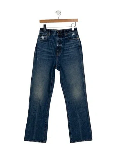 Pre-owned Khaite High-rise Wide Leg Jeans In Blue