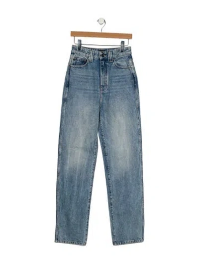Pre-owned Khaite High-rise Wide Leg Jeans In Blue