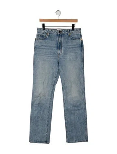 Pre-owned Khaite High-rise Wide Leg Jeans In Blue
