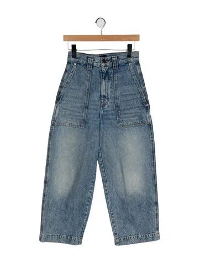 Pre-owned Khaite High-rise Wide Leg Jeans In Blue