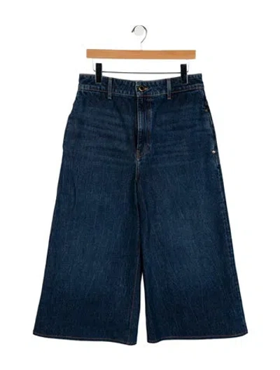 Pre-owned Khaite High-rise Wide Leg Jeans In Blue