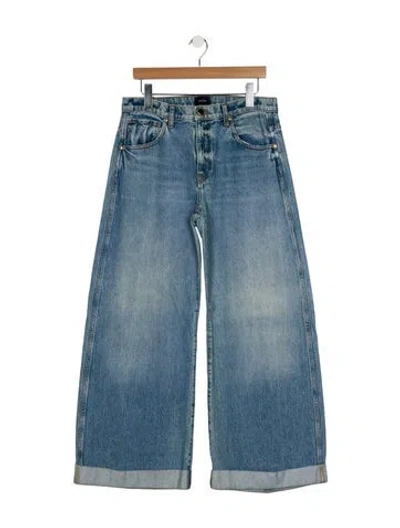 Pre-owned Khaite High-rise Wide Leg Jeans In Blue