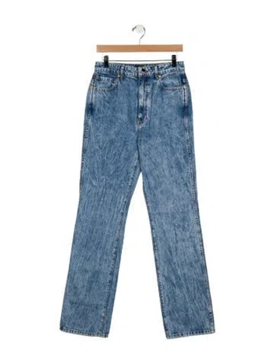 Pre-owned Khaite High-rise Wide Leg Jeans In Blue
