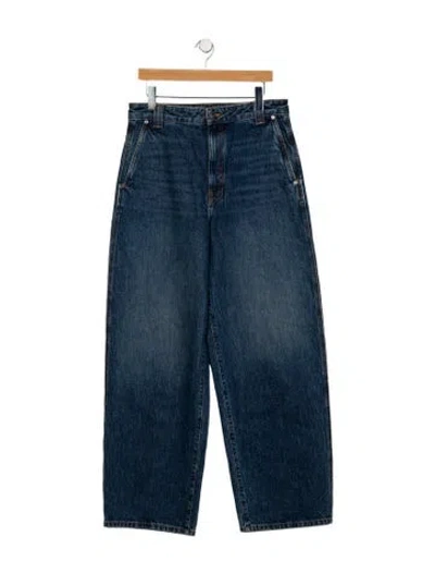 Pre-owned Khaite High-rise Wide Leg Jeans In Blue