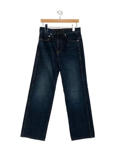 Pre-owned Khaite High-rise Wide Leg Jeans In Blue