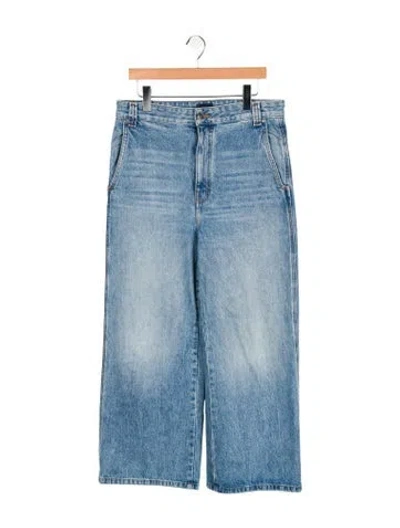 Pre-owned Khaite High-rise Wide Leg Jeans In Blue