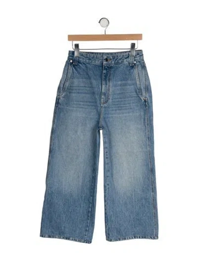 Pre-owned Khaite High-rise Wide Leg Jeans In Blue