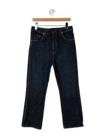 Pre-owned Khaite High-rise Wide Leg Jeans In Blue