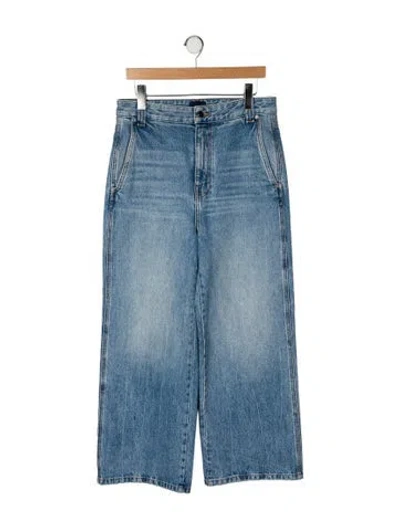 Pre-owned Khaite High-rise Wide Leg Jeans In Blue