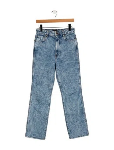 Pre-owned Khaite High-rise Wide Leg Jeans In Blue