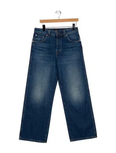 Pre-owned Khaite High-rise Wide Leg Jeans In Blue