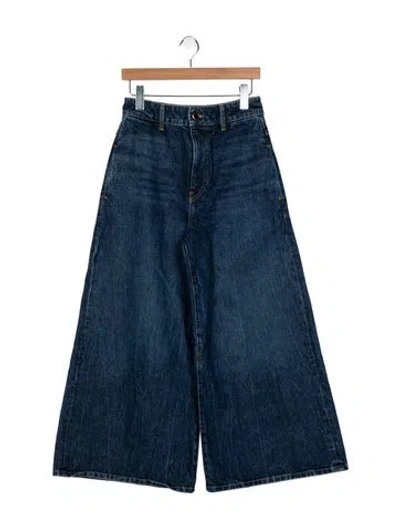 Pre-owned Khaite High-rise Wide Leg Jeans In Blue