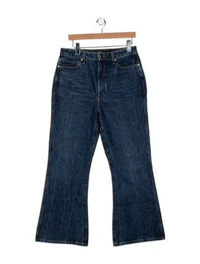 Pre-owned Khaite High-rise Wide Leg Jeans In Blue