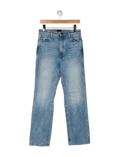 Pre-owned Khaite High-rise Wide Leg Jeans In Blue