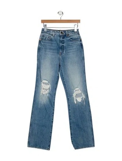 Pre-owned Khaite High-rise Wide Leg Jeans In Blue