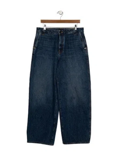 Pre-owned Khaite High-rise Wide Leg Jeans In Blue