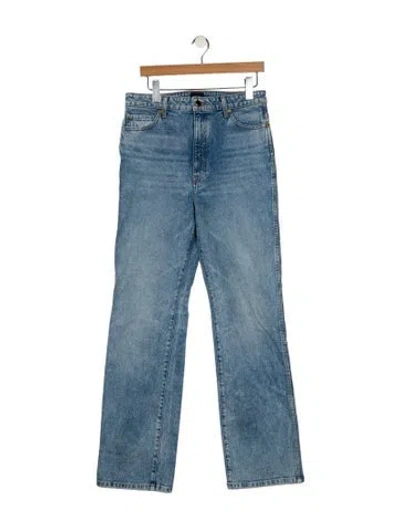 Pre-owned Khaite High-rise Wide Leg Jeans In Blue