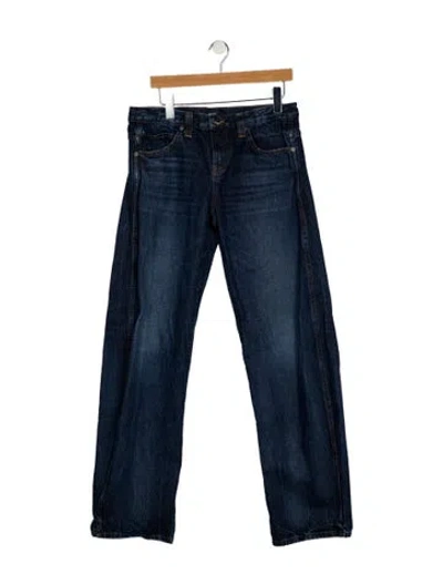 Pre-owned Khaite High-rise Wide Leg Jeans In Blue